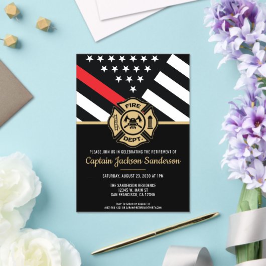 Invitations En Acrylique Pompiers Pompiers Retraite (Insitu (Mariage))