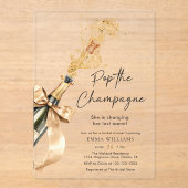 Invitations En Acrylique Pop Moderne La Fête des mariées Champagne (Recto)