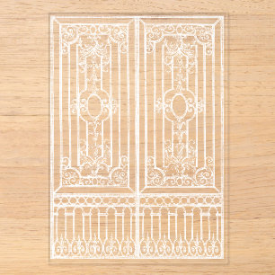 Invitations En Acrylique Porte Baroque Blanche Superposition Illustration M