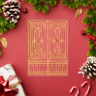 Invitations En Acrylique Porte Baroque Dorée Superposition d'Illustration M