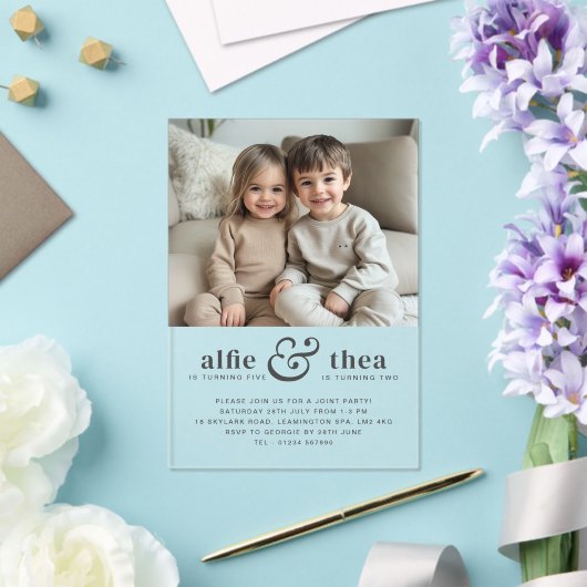 Invitations En Acrylique Portrait conjoint d'invitation d'anniversaire (Insitu (Mariage))