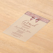 Invitations En Acrylique Posh Rose Gold Jewel Bow Grand Ouverture (Poser)