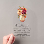 Invitations En Acrylique Pot de fleurs de dahlia d'automne en bocal de maço (In situ (ordinateur de poche))