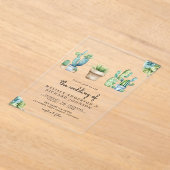 Invitations En Acrylique Pots de Cactus de Verdure Succulente Mariage (Poser)