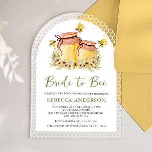 Invitations En Acrylique Pots de miel rustiques Mariée à l'abeille Arche Sh