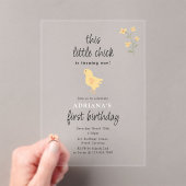 Invitations En Acrylique Poules mignonnes et poulets tournants un anniversa (In situ (ordinateur de poche))