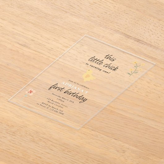 Invitations En Acrylique Poules mignonnes et poulets tournants un anniversa (Poser)