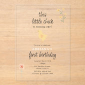 Invitations En Acrylique Poules mignonnes et poulets tournants un anniversa (Recto)