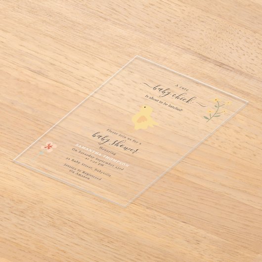 Invitations En Acrylique Poulets mignons Poulets Baby shower à éclos (Poser)