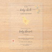 Invitations En Acrylique Poulets mignons Poulets Baby shower à éclos (Recto)
