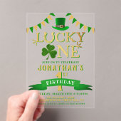 Invitations En Acrylique Premier anniversaire de Lucky One (In situ (ordinateur de poche))