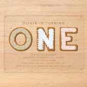Invitations En Acrylique Premier anniversaire de ONE (Recto)