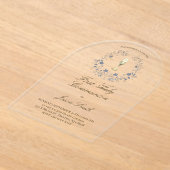 Invitations En Acrylique Premier feuillage bleu calice de la Communion (Poser)