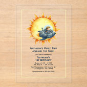 Invitations En Acrylique Premier voyage autour du soleil 1er anniversaire f (Recto)