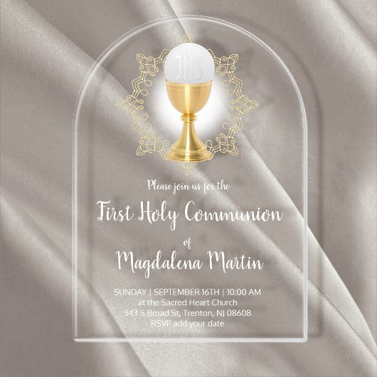 Invitations En Acrylique Première communion