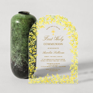 Invitations En Acrylique Première communion à l'arche de Mimosa