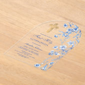 Invitations En Acrylique Première communion de l'Arc Fleur sauvage bleu fra (Poser)
