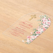 Invitations En Acrylique Première communion de l'arc Rose rose (Poser)