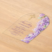Invitations En Acrylique Première communion de l'arche de lilas (Poser)