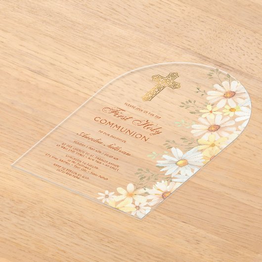 Invitations En Acrylique Première communion des marais (Poser)