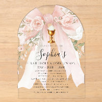 PREMIÈRE COMMUNION Fille Clair Acrylique Rose Rose