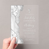 Invitations En Acrylique Première communion gris argent Agate (In situ (ordinateur de poche))