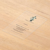 Invitations En Acrylique Première communion sainte aquarelle Croix florale (Poser)