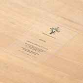 Invitations En Acrylique Première communion sainte aquarelle Croix florale (Poser)