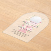 Invitations En Acrylique Première Sainte Communion conception florale (Poser)