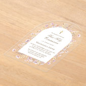 Invitations En Acrylique Première sainte communion fleur sauvage (Poser)