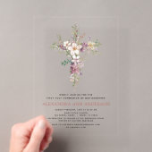 Invitations En Acrylique Première Sainte Communion Fleur Sauvage Violette (In situ (ordinateur de poche))