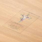Invitations En Acrylique Première Sainte Communion Fleur Sauvage Violette (Poser)