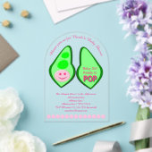 Invitations En Acrylique Prêt à pop bébé fille Baby shower de pois rose Per (Insitu (Mariage))