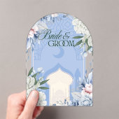Invitations En Acrylique Pretty Blue wedding and festival (In situ (ordinateur de poche))