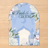 Invitations En Acrylique Pretty Blue wedding and festival (Recto)