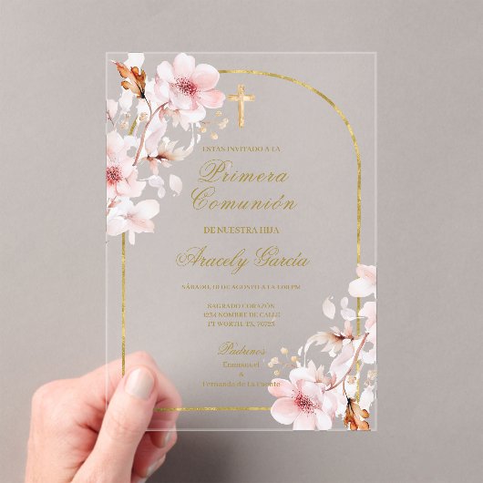 Invitations En Acrylique primera comunión (In situ (ordinateur de poche))