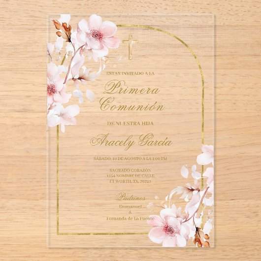 Invitations En Acrylique primera comunión (Recto)