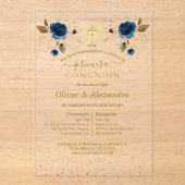 Invitations En Acrylique  Primera Comunión Boys Twin First Holy Communion (Recto)