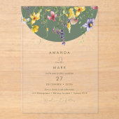 Invitations En Acrylique Printemps Automne Boho Fleur sauvage Bloom Whimsic (Recto)
