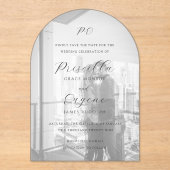 Invitations En Acrylique Priscilla Mariage classique Enregistrer la date (Recto)