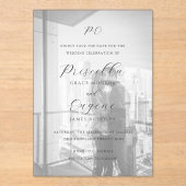 Invitations En Acrylique Priscilla Mariage classique Enregistrer la date (Recto)