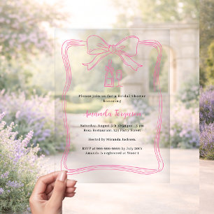Invitations En Acrylique Profilé rose à la main prothèse Fête des mariées c