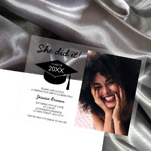 Invitations En Acrylique Promotion 2026 Chic Minimaliste Photo Remise des d