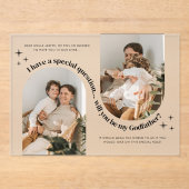 Invitations En Acrylique Proposition de Parrain Photo Double Arche (Recto)