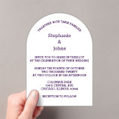Invitations En Acrylique Purple Blanc Élégant Script Moderne Simple Mariage (In situ (ordinateur de poche))