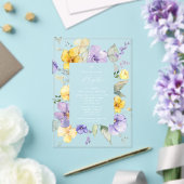 Invitations En Acrylique Purple Flowers, Yellow Flowers, Boho, Baptism (Insitu (Mariage))