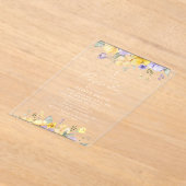 Invitations En Acrylique Purple Flowers, Yellow Flowers, Boho, Confirmation (Poser)
