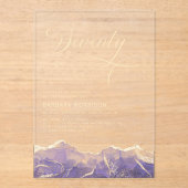 Invitations En Acrylique Purple Gold Agate 70e Soixante-dix Anniversaire (Recto)