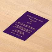 Invitations En Acrylique Purple Gold Script Golden Modern Cool Mariage (Poser)