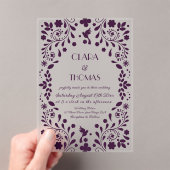 Invitations En Acrylique Purple Plum Whimsical Wedding  (In situ (ordinateur de poche))